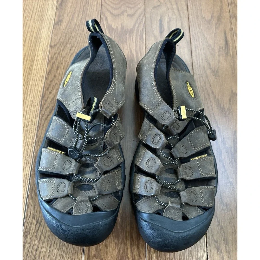 KEEN Sandals Brown Newport Fisherman Leather Hiking Outdoor 1001870 Men's 10